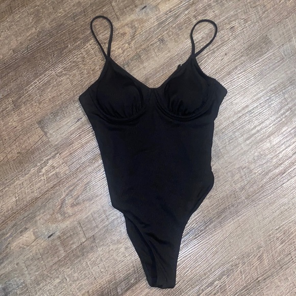 Black One Piece Swim Suit - Picture 1 of 3